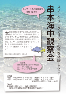 海中観察会のチラシ
